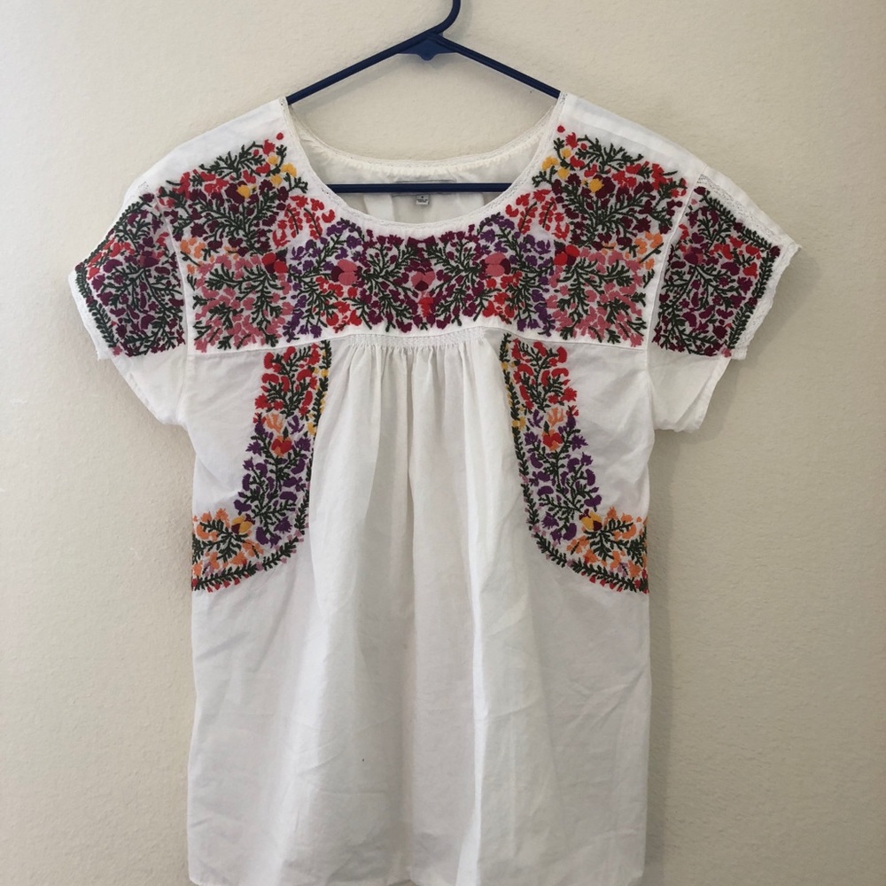 Madewell embroidered top